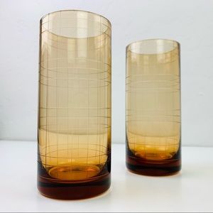 VTG Amber JUICE TUMBLER Set